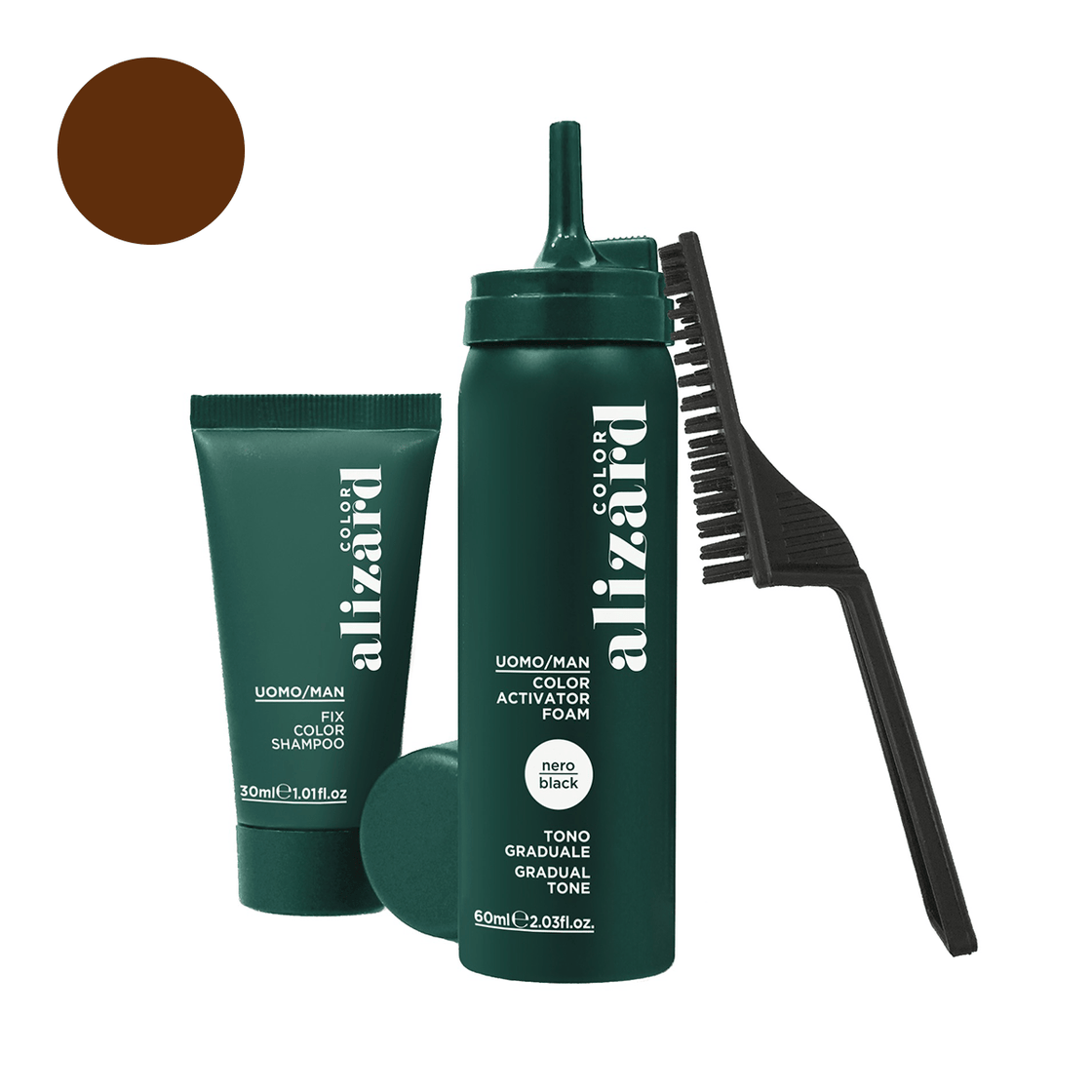 Alizard Color Set for Brown Hair (Color Activator Foam + Color Fixer) - My Hair Science