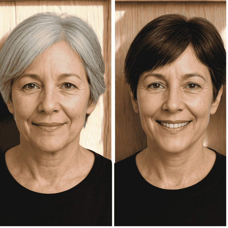 Case Study: Sarah’s 16-Day Journey to Naturally Darken Her Gray Hair - My Hair Science